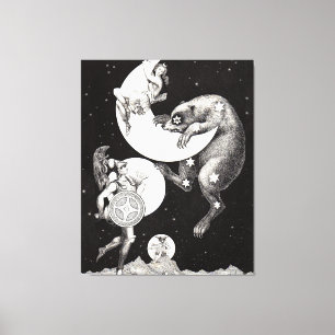 Himlavalv Måne Himmel Universum Gud Natt Illustrat Canvastryck