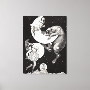 Himlavalv Måne Himmel Universum Gud Natt Illustrat Canvastryck