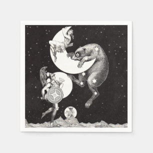 Himlavalv Måne Himmel Universum Gud Natt Illustrat Pappersservett