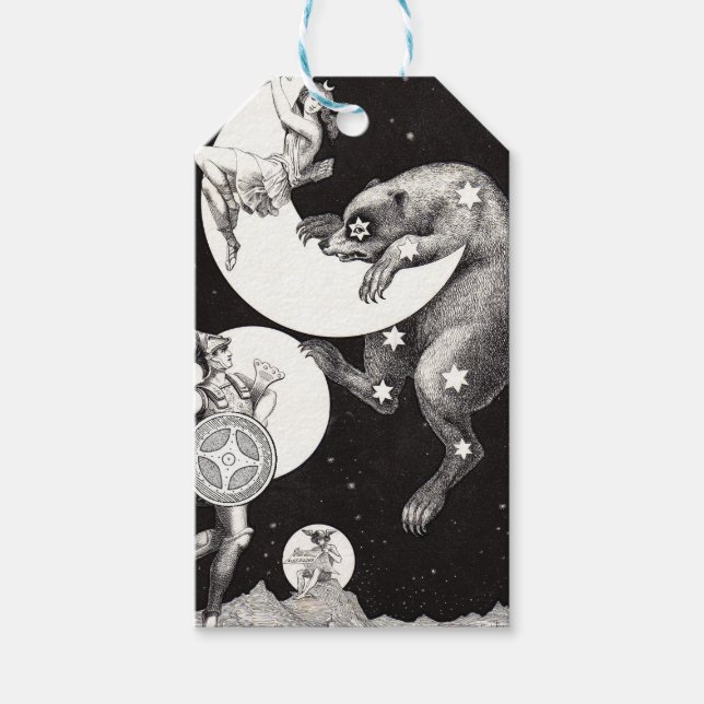 Himlavalv Måne Himmel Universum Gud Natt Illustrat Presentetikett (Framsidan)