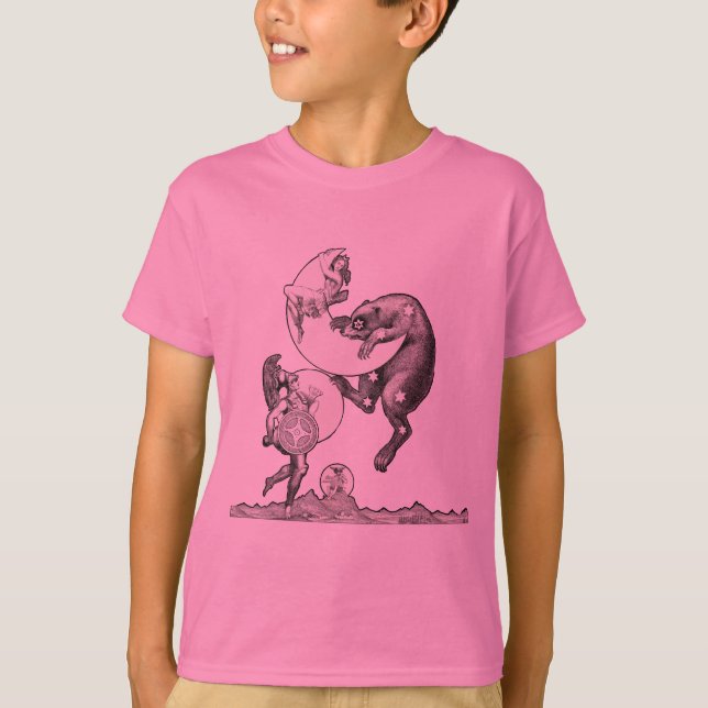 Himlavalv Måne Himmel Universum Gud Natt Illustrat T Shirt (Framsida)