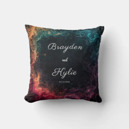 Himlavalv Nebulosa Abstrakt Virvel Turkos Röd Mage Kudde