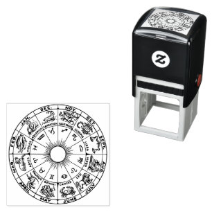 Himlavalv Zodiak Hjul Diagram #1 Självfärgande Stämpel