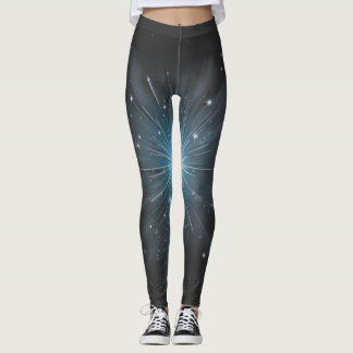 Himlavalvblå stjärnexplosion kosmisk ljus leggings