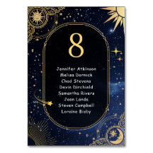 Himlavälvda sol och måne bröllops sittplatser