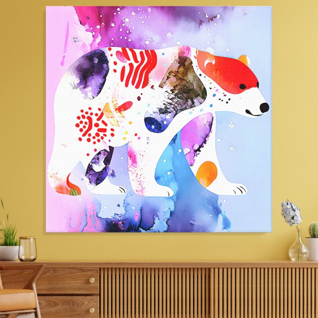 Himlavalvets björn med ett leende          canvastryck (Insitu (Vardagsrum))