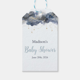 Himlavalvets flottilj Vattenfärg Moln Baby Shower- Presentetikett