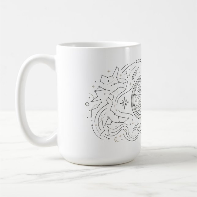Himlavalvets stjärnbild Linjekonst Minimalistisk s Kaffemugg (Vänster)