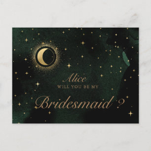 Himlavalvskr Crescent Moon Brudtärna Inbjudan Post