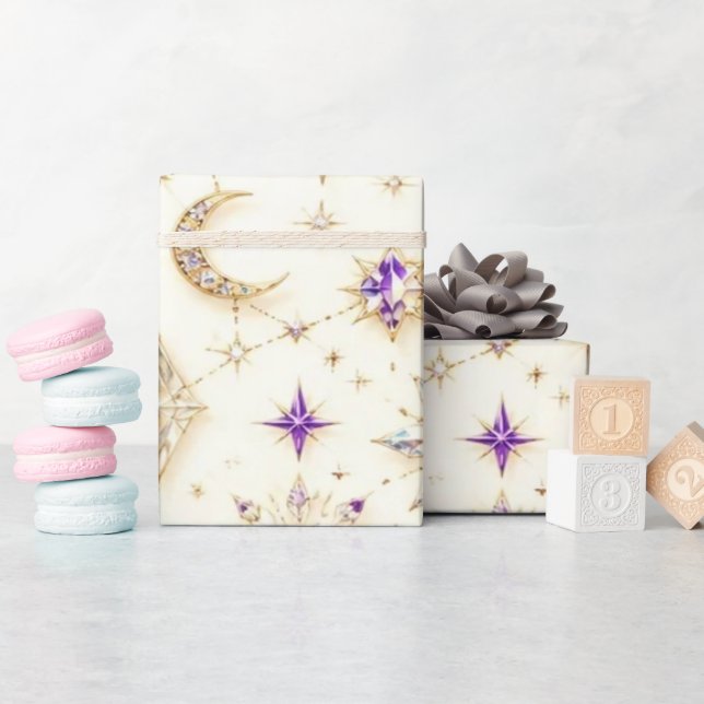 Himlavalvslila ametist julinslagspapper presentpapper (Baby Shower)