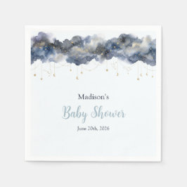 Himlavalvsmarin vattenfärg moln baby shower papper pappersservett