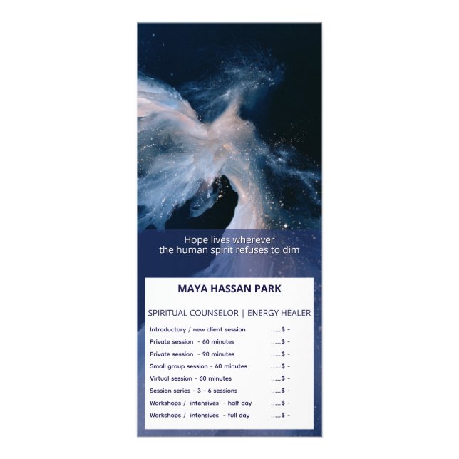 Himlavandring | Bevingad Ängel Reklamkort (Framsidan)