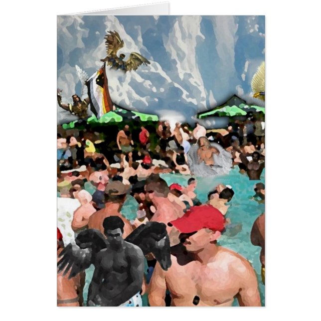 Himlen är ett Bear Party Hälsningskort (Framsidan)