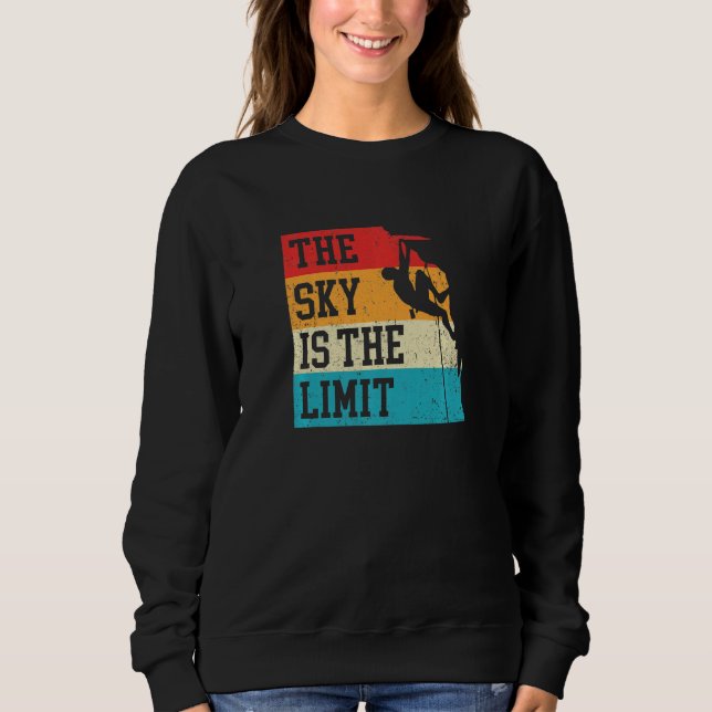 Himlen Är Gränsen Klippklättring Bouldering Klättr T Shirt (Framsida)
