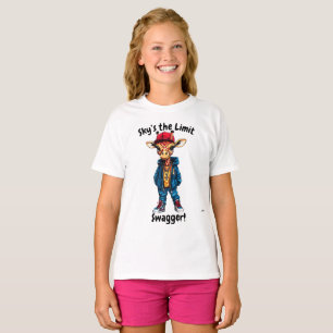 Himlen är gränsen Swagger: Chic Giraffdålig T Shirt