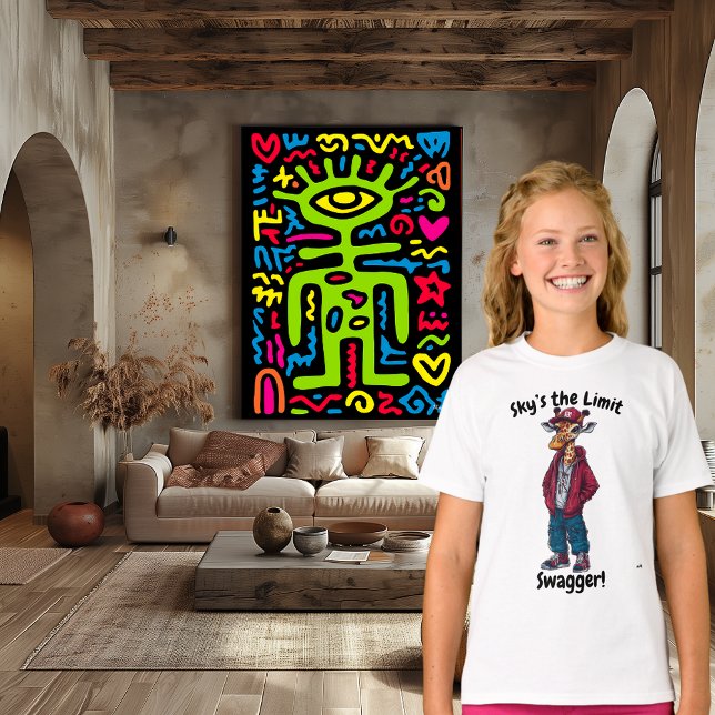 Himlen är gränsen Swagger: Trendig giraffdesign T Shirt (Skapare uppladdad)