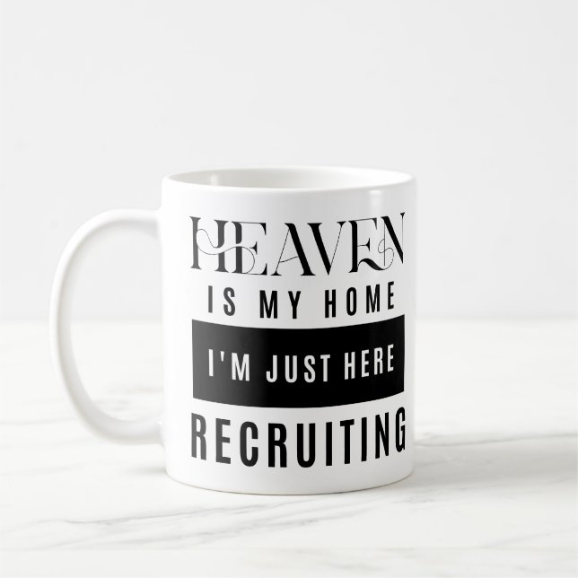 Himlen är mitt hem jag är här och rekonstruerar ci kaffemugg (Vänster)
