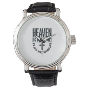Himlen är mitt hem kristen rekryterings t-shirt de armbandsur