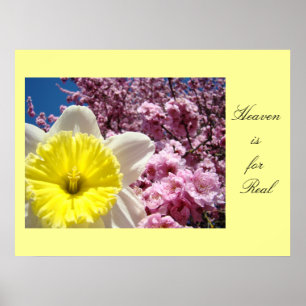 Himlen är verklig konsttryck Vårblommor Poster