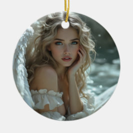 Himlen i hennes Ögon: Knappt ängel Julgransprydnad Keramik