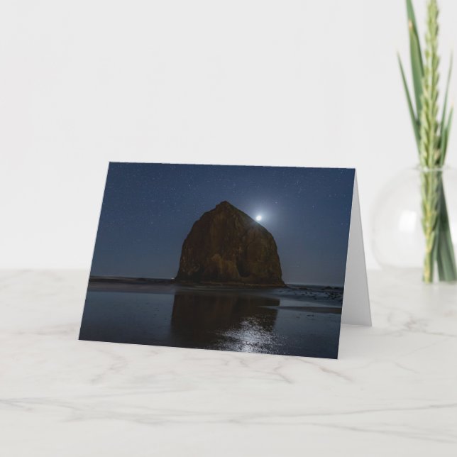Himlen ovanför Haystack Rock | Cannon Beach, Orego Kort (Framsida)