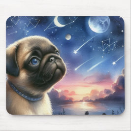 Himlen Pug Natt Himmel Musmatta