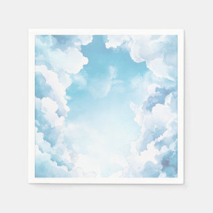 Himlen Sänd Blå Himmel Moln Bebis Shower Pappersservett