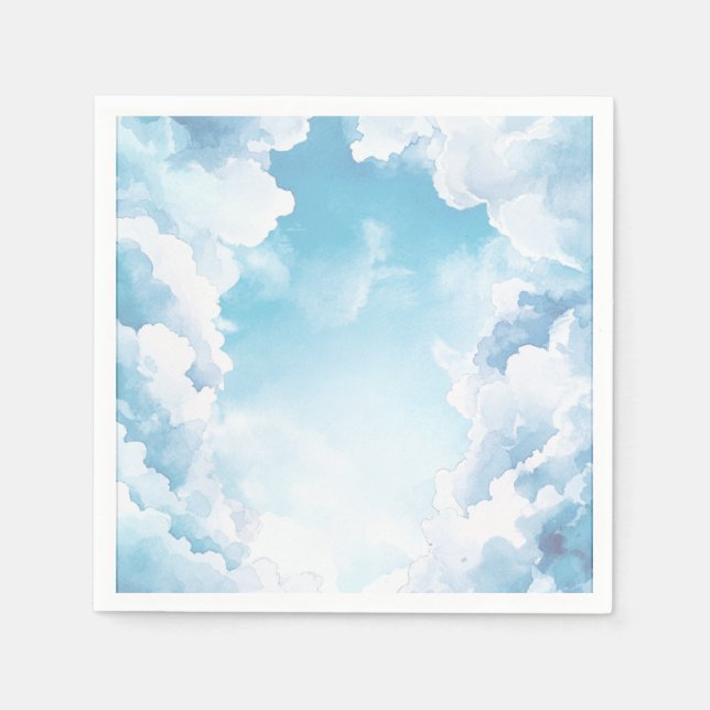 Himlen Sänd Blå Himmel Moln Bebis Shower Pappersservett (Framsidan)
