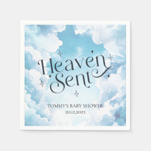 Himlen Sänt Blå Moln Anpassat Namn Baby Shower Pappersservett