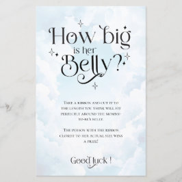 Himlen Sent Baby Shower Game Hur stor är hennes Be