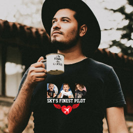 Himlens Bästa Pilot,Pappa Foto,Hjärta & Flygplan,S T Shirt