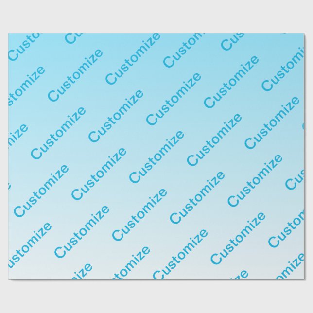 Himlens blå (byter färg!) Ombre & textmönster Presentpapper (Platt)