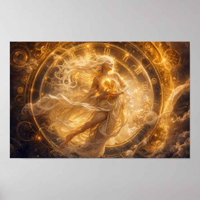 Himlens Gyllene Hjärta Genom Tidsaffisch Poster (Framsidan)