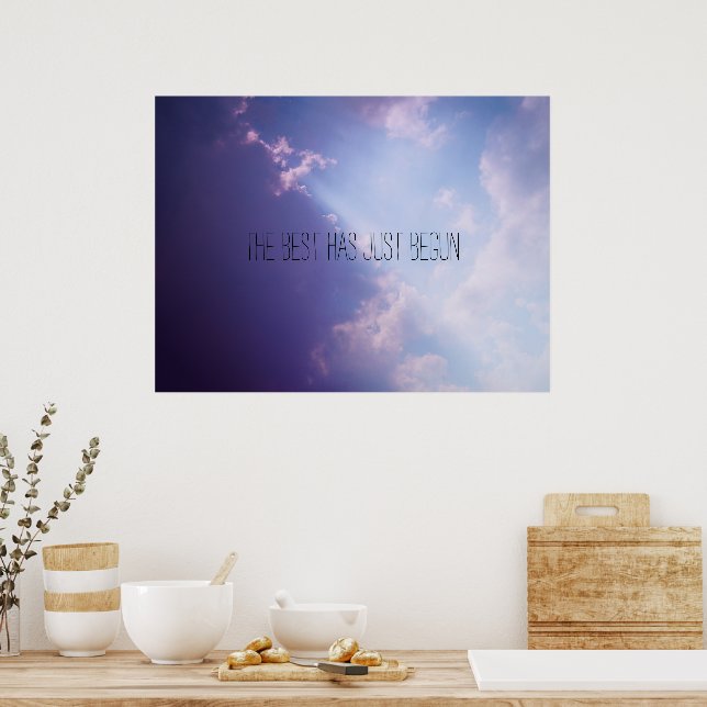 Himlens moln Pastell Foto Inspirerande Anpassad te Poster (Kök)