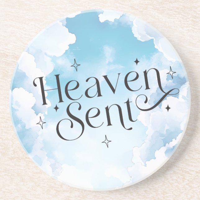 Himlens Sända Blå Himmel Vita Moln Baby Shower Underlägg (Framsidan)
