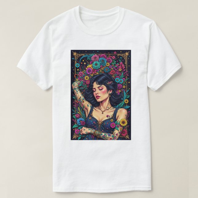 Himlenskt blomstrande t-shirt (Design framsida)