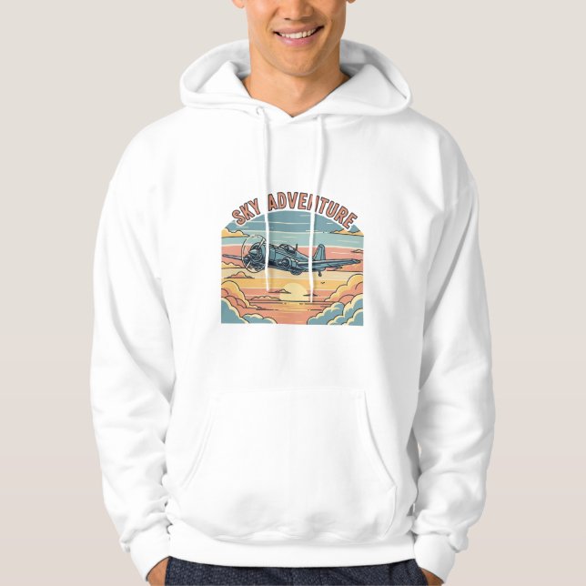Himmel Äventyr - flygplan och flygentusiast Hoodie (Framsida)