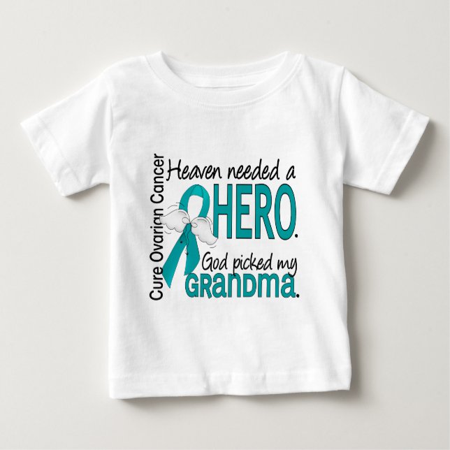 Himmel behövde en Ovarian cancer för hjältemormor T-shirt (Framsida)