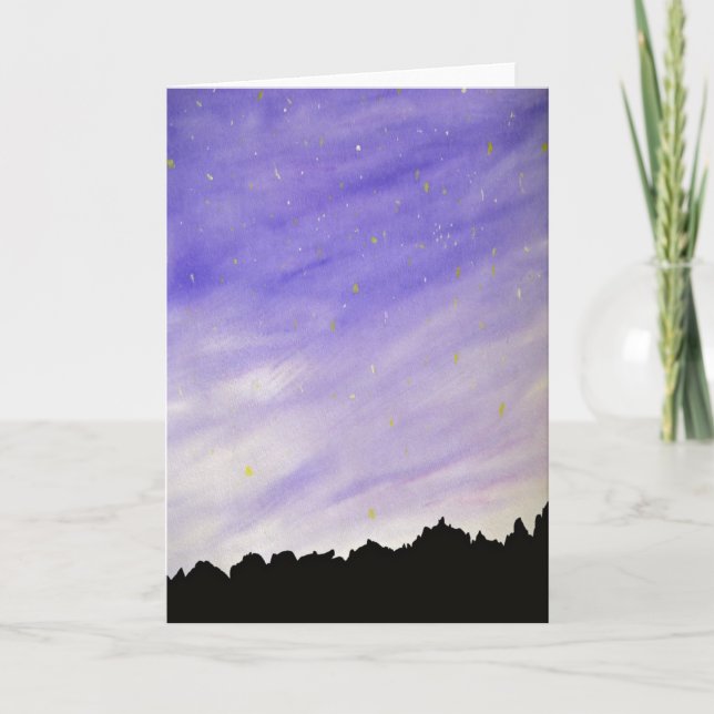 Himmel bergsberg Nattbakgrund Kort (Framsida)