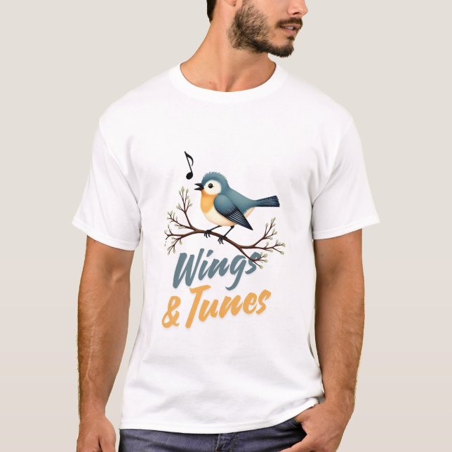Himmel: Bird Singing T-Shirt (Framsida)