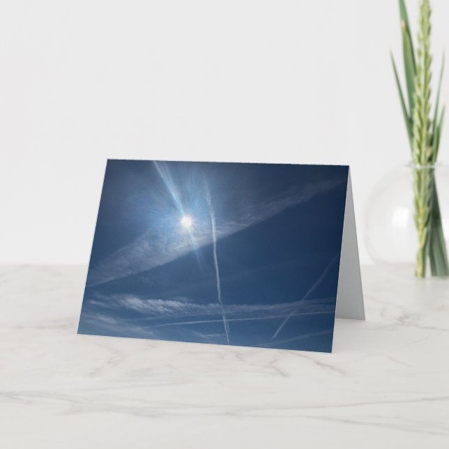 Himmel blå himmel soluppgång universum kort i blå  (Framsida)