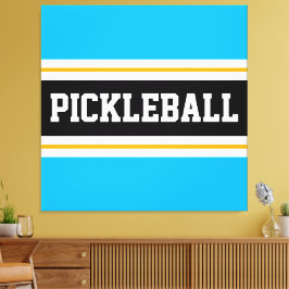 Himmel Blue Black Gult PICKLEBALL Rand Canvastryck