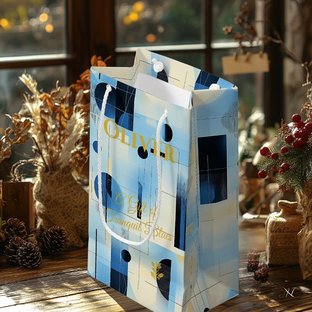 Himmel Blue & Cream Tranquil Geometric Contemporar (Skapare uppladdad)