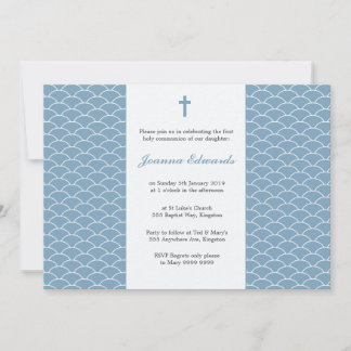 Himmel Blue First Communion Personlig Inbjudan