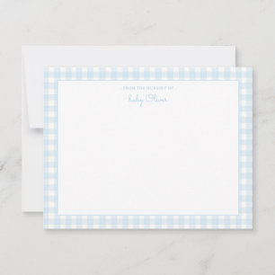 Himmel Blue Gingham check Pojke Flat Tack Kort