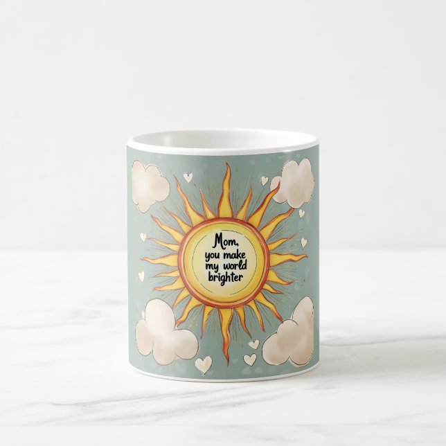 Himmel Blue Mamma Mugg - du gör min värld ljusare (Center)