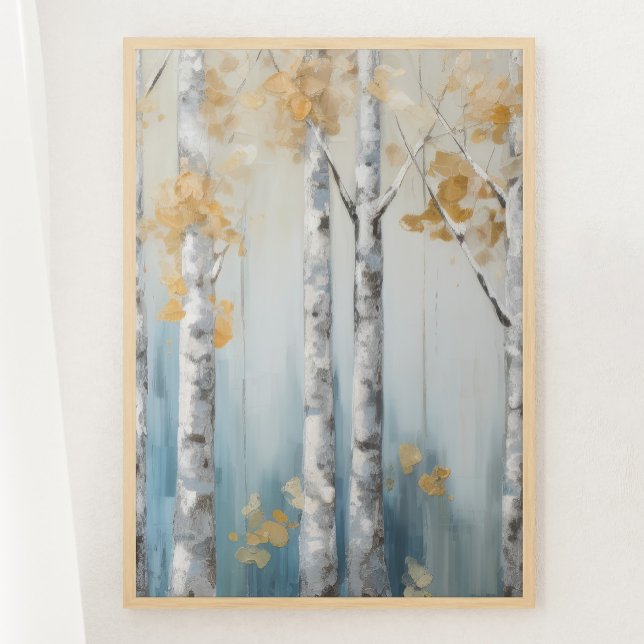Himmel Blue och Beige Birch Träd Forest Print 3 av Poster (Skapare uppladdad)