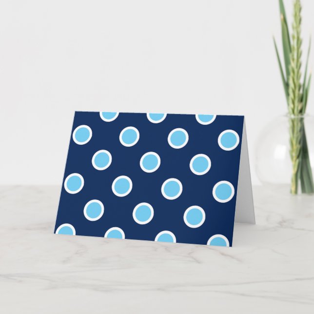 Himmel Blue Polka dots på marintackkortet Tack Kort (Framsida)