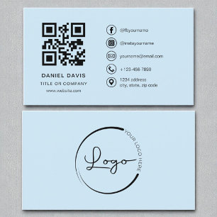 Himmel Blue Professionell Company Logotyp QR-kod Visitkort
