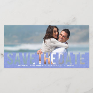 Himmel Blue See through Save Date Card Spara Datumet